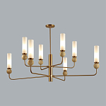 Люстра на штанге с 8-ю цилиндрическими матовыми плафонами и шарами из камня Orb Essence варинант исполнения - 10 | Loft Concept в Ижевске