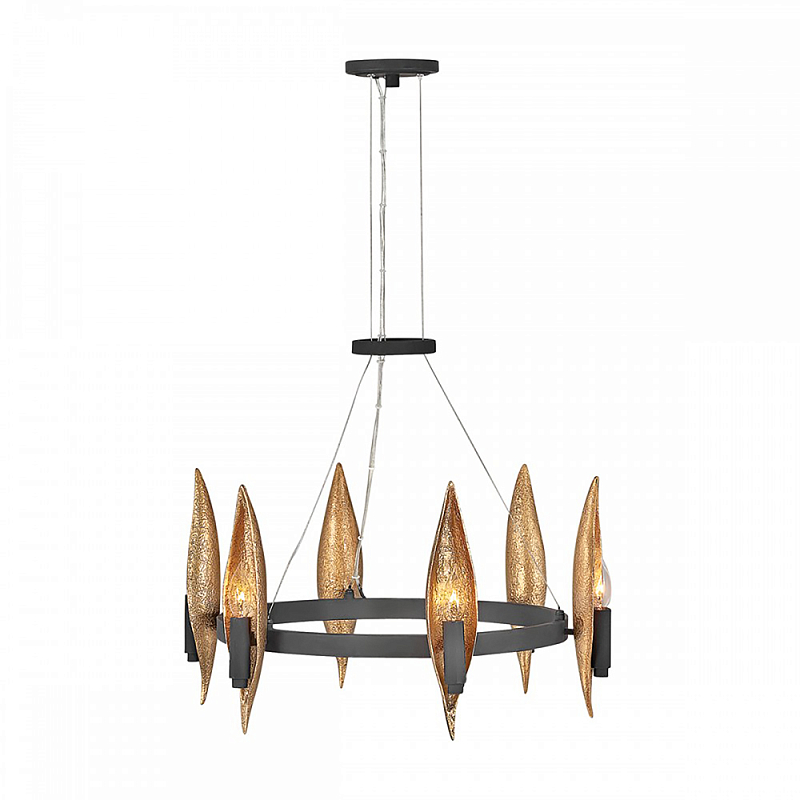 Люстра Hinkley 6 патронов Черный Янтарный в Ижевске | Loft Concept 