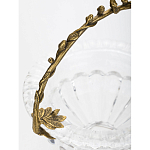 Чаша из прозрачного стекла на ножке с бронзовой ручкой в виде ветки Eden Garden варинант исполнения - 5 | Loft Concept в Ижевске