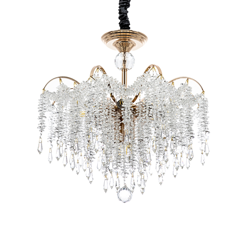 Люстра с хрустальными подвесками Crystal Classic Fairytree Chandelier 12 Золотой Прозрачное Стекло в Ижевске | Loft Concept 