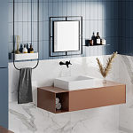 Настенное зеркало квадратной формы в черной металлической раме CORNER MIRROR BLACK варинант исполнения - 2 | Loft Concept в Ижевске