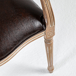 Полукресло из массива бука с сиденьем из экокожи и цветочным принтом на спинке Chinoiserie Garden Chair варинант исполнения - 3 | Loft Concept в Ижевске