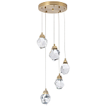 Каскадная люстра с 5-ю хрустальными плафонами Esme Crystal Brass Chandelier варинант исполнения - 1 | Loft Concept в Ижевске