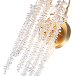 Бра с хрустальными прозрачными подвесками и круглым основанием золотого цвета FAIRYTREE Light варинант исполнения - 2 | Loft Concept в Ижевске