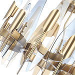 Люстра с вертикальными стеклянными элементами и металлическим каркасом цвета Латунь Vertical Glass варинант исполнения - 3 | Loft Concept в Ижевске