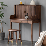 Табурет деревянный на золотистых ножках Moon Walnut Furniture варинант исполнения - 1 | Loft Concept в Ижевске