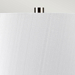 Настольная лампа с круглым фарфоровым основанием ручной работы с покрытием глазурью и белым абажуром из искусственного шелка Elstead Lighting варинант исполнения - 3 | Loft Concept в Ижевске