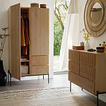 Шкаф с геометрическим рисунком на дверцах Anders Dark Wood варинант исполнения - 6 | Loft Concept в Ижевске