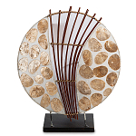 Настольная лампа из перламутра и дерева на подставке Indonesian Shell варинант исполнения - 1 | Loft Concept в Ижевске