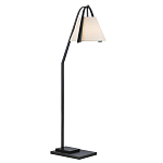 Торшер с черным каркасом и белым тканевым абажуром в форме конуса Stylish Solution варинант исполнения - 1 | Loft Concept в Ижевске