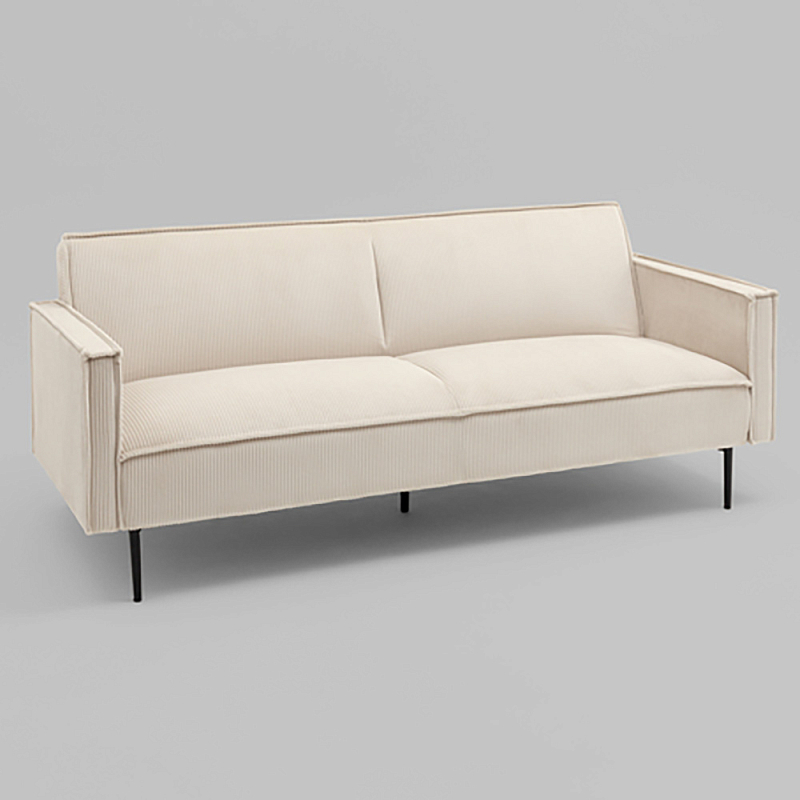 Диван современный вельветовый прямой Worcester Молочный Молочный Черный в Ижевске | Loft Concept 