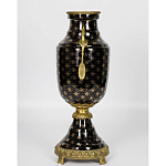 Ваза черного цвета из фарфора с золотистым узором и бронзовыми элементами Eden Garden porcelain and bronze варинант исполнения - 6 | Loft Concept в Ижевске