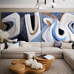 Арт-объект ручной работы Blue Abstraction из 4-х панелей варинант исполнения - 1 | Loft Concept в Ижевске