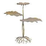 Столик приставной с тремя столешницами Тропические листья Tropical Forest gold варинант исполнения - 1 | Loft Concept в Ижевске