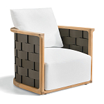 Дизайнерское уличное кресло из массива дерева с плетеной спинкой PALINFRASCA Armchair варинант исполнения - 6 | Loft Concept в Ижевске