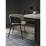 Стул полукруглый с каркасом из металла и мягким сиденьем и спинкой Soft Chenille варинант исполнения - 5 | Loft Concept в Ижевске