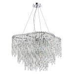 Люстра подвесная с хрустальными подвесками и металлическим основанием цвета Хром Ludivine Lighting варинант исполнения - 1 | Loft Concept в Ижевске