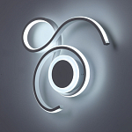 Бра белого цвета с изогнутыми световыми линиями и круглым основанием Luke Lampco Tracer Lamp варинант исполнения - 3 | Loft Concept в Ижевске