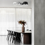 Потолочный светильник с 2-мя цилиндрическими абажурами серого и черного цвета Urban Dome варинант исполнения - 7 | Loft Concept в Ижевске