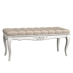 Банкетка из массива бука с бежевой обивкой из велюра White Provence варинант исполнения - 1 | Loft Concept в Ижевске